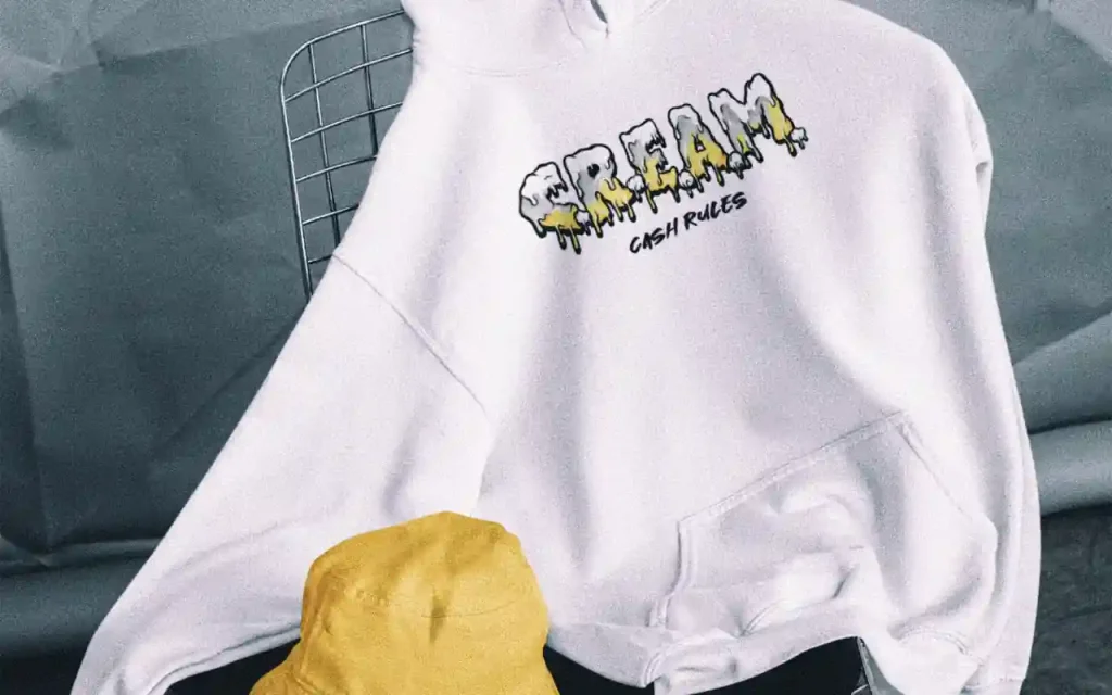 Woo Tang Clan inspired design on a white hoodie